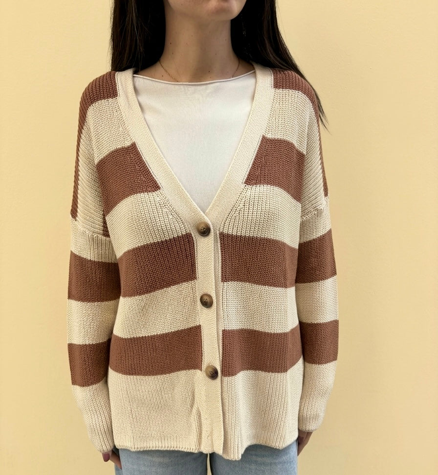 Cardigan oversize a righe