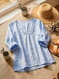 Camicia ricamata in lino