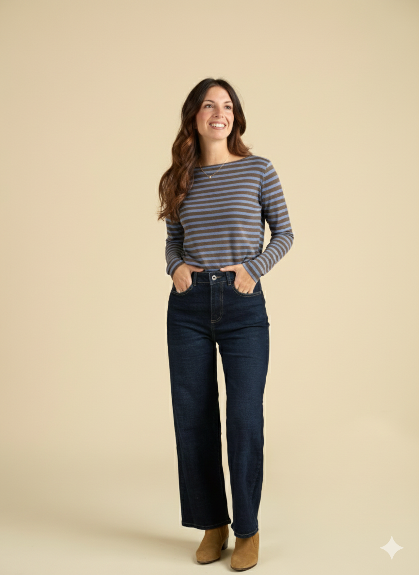 Maglia a righe lana & cashmere