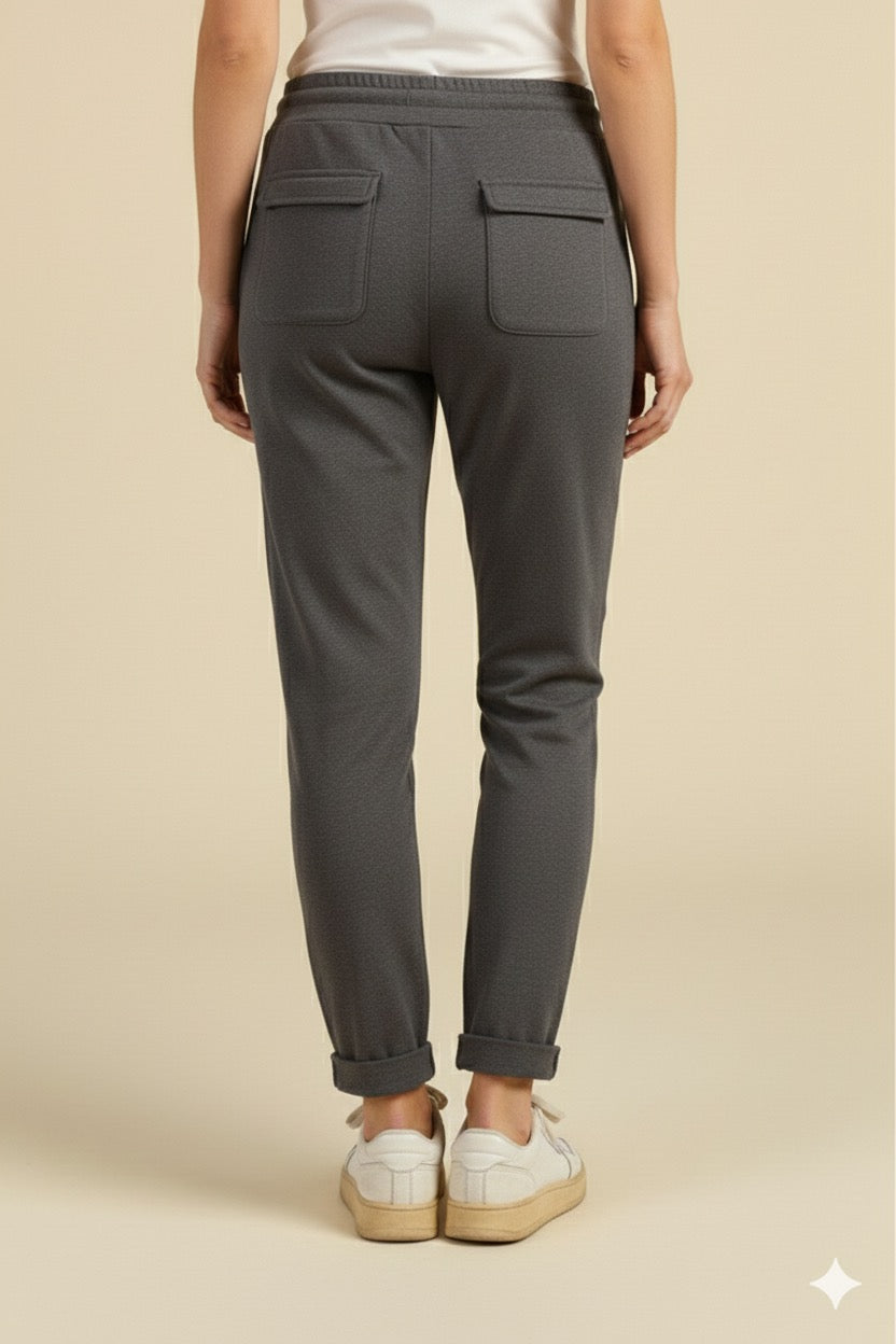 Pantalone Tinta Unita Comfort-Fit - Modello Jogger-Chic