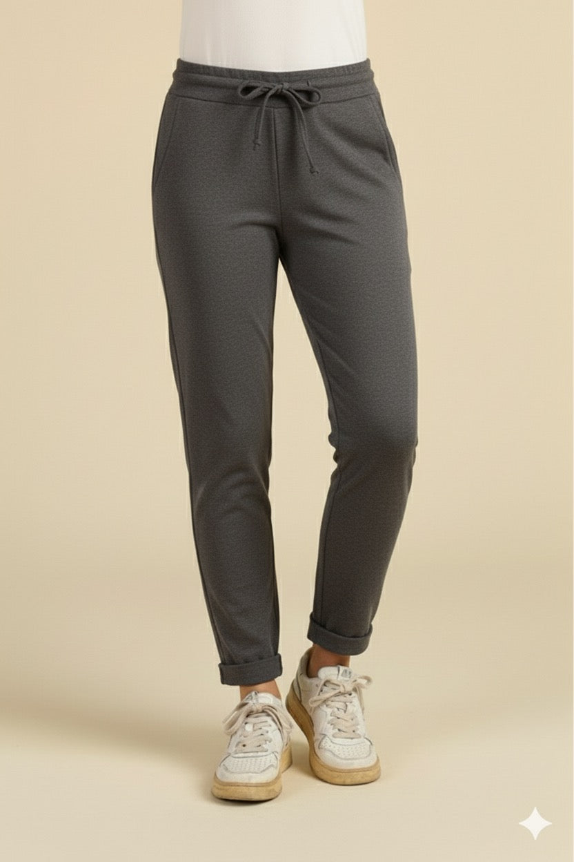 Pantalone Tinta Unita Comfort-Fit - Modello Jogger-Chic