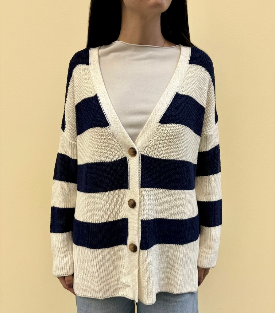 Cardigan oversize a righe