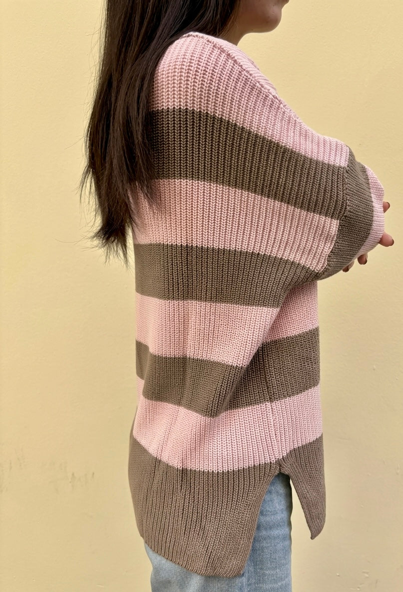 Cardigan oversize a righe
