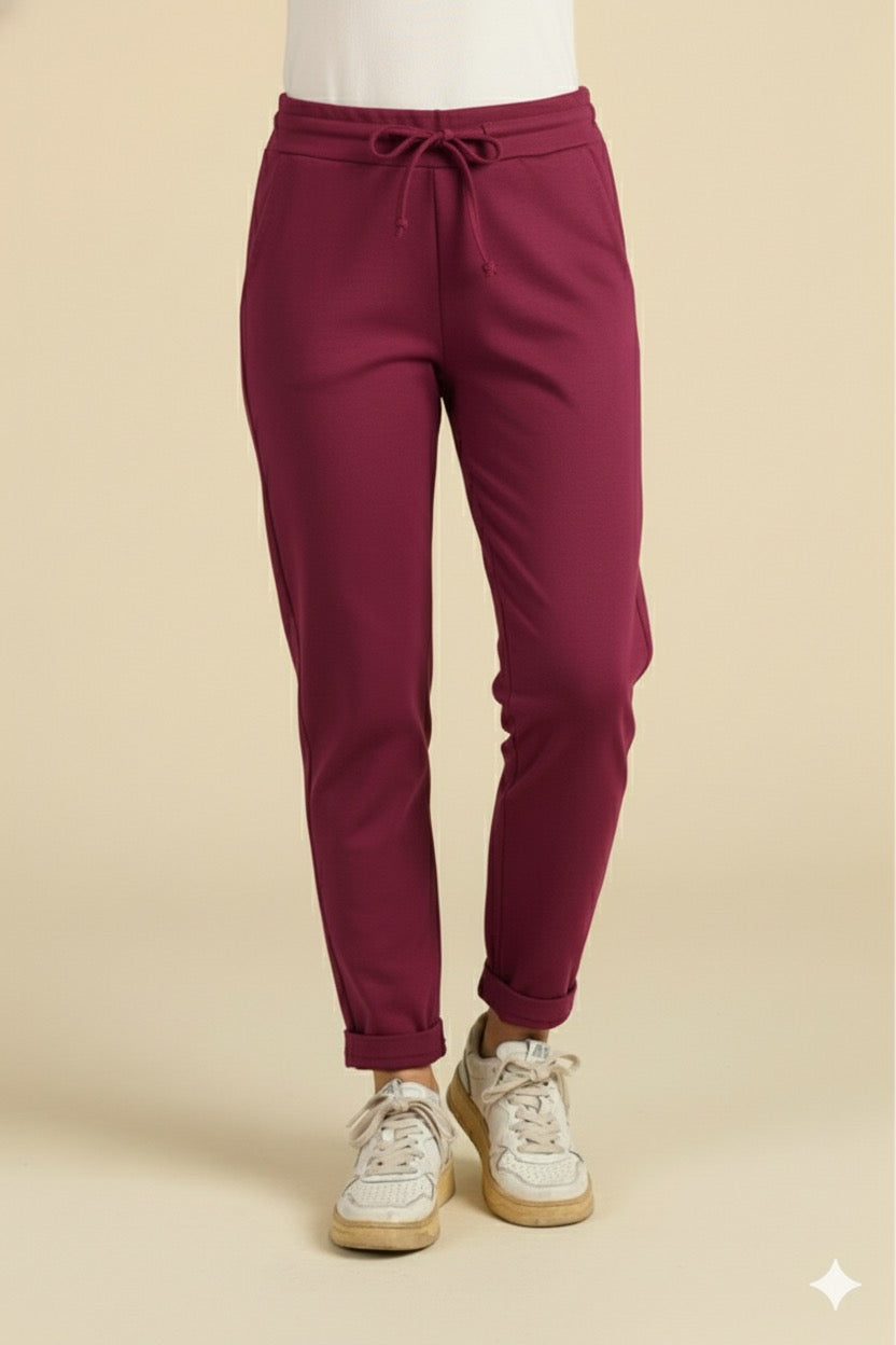 Pantalone Tinta Unita Comfort-Fit - Modello Jogger-Chic