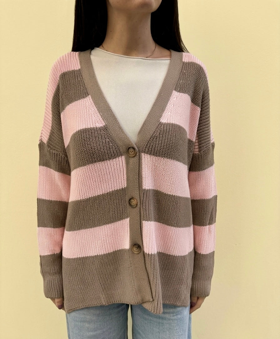 Cardigan oversize a righe