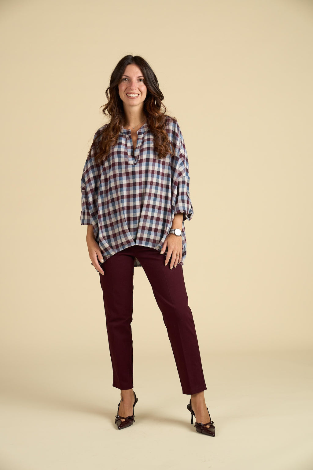 Camicia Over in Fantasia Tartan - Modello Comfort Relaxed