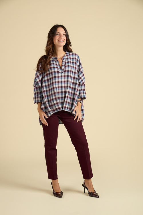 Camicia Over in Fantasia Tartan - Modello Comfort Relaxed