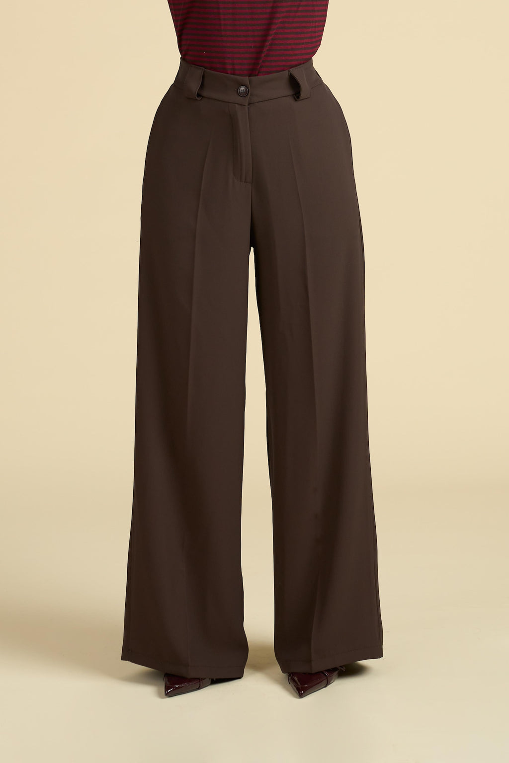 Pantalone a Palazzo in Tinta Unita - Modello Scultoreo