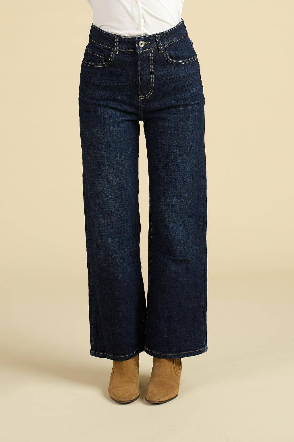 Jeans Wide Leg in Denim Scuro - Modello "Essential Comfort"