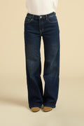 Jeans Wide Leg Vita Alta - Denim Scuro Classico