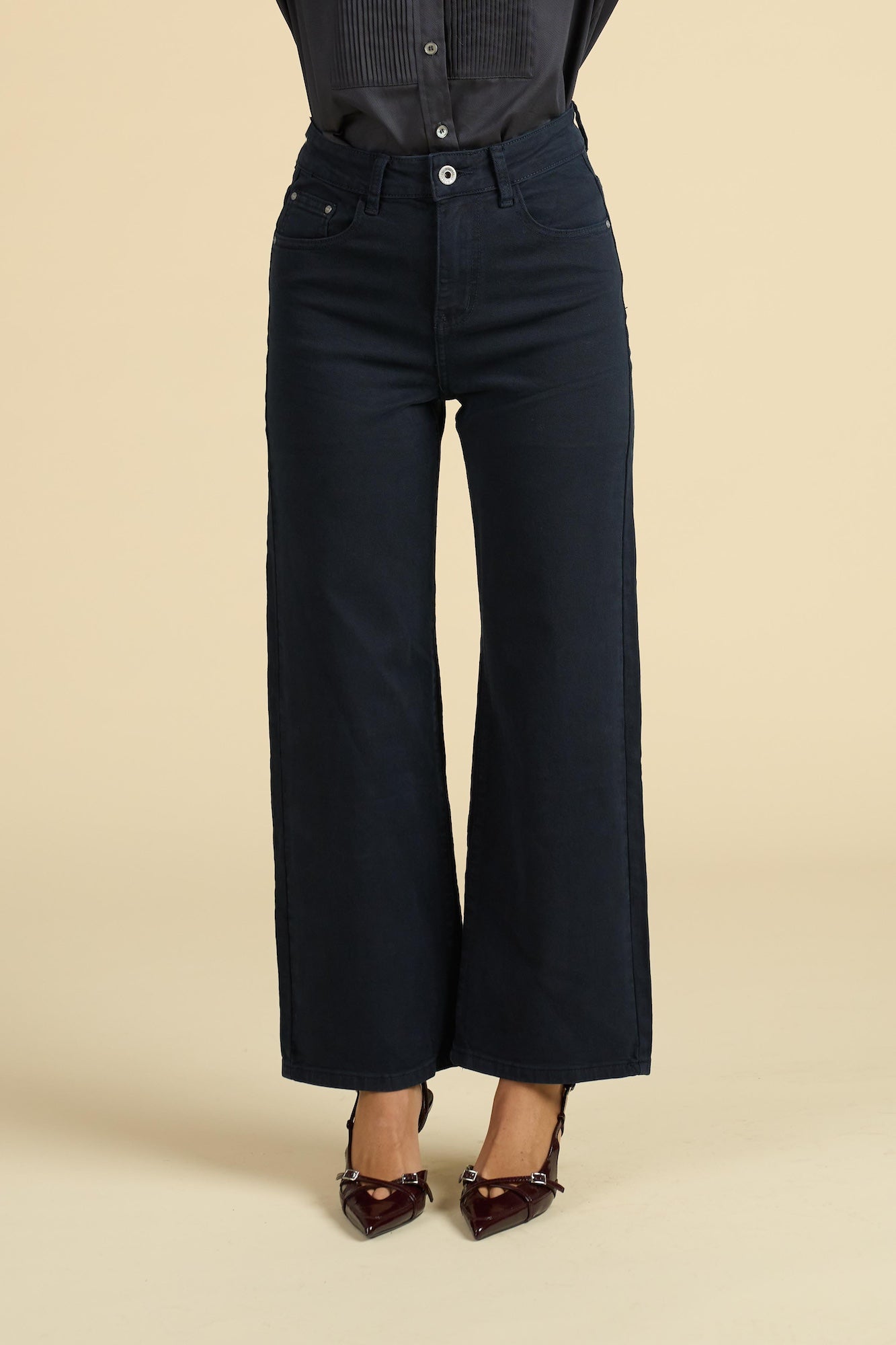 Jeans Wide Leg a Vita Alta - Modello "Power Fit"