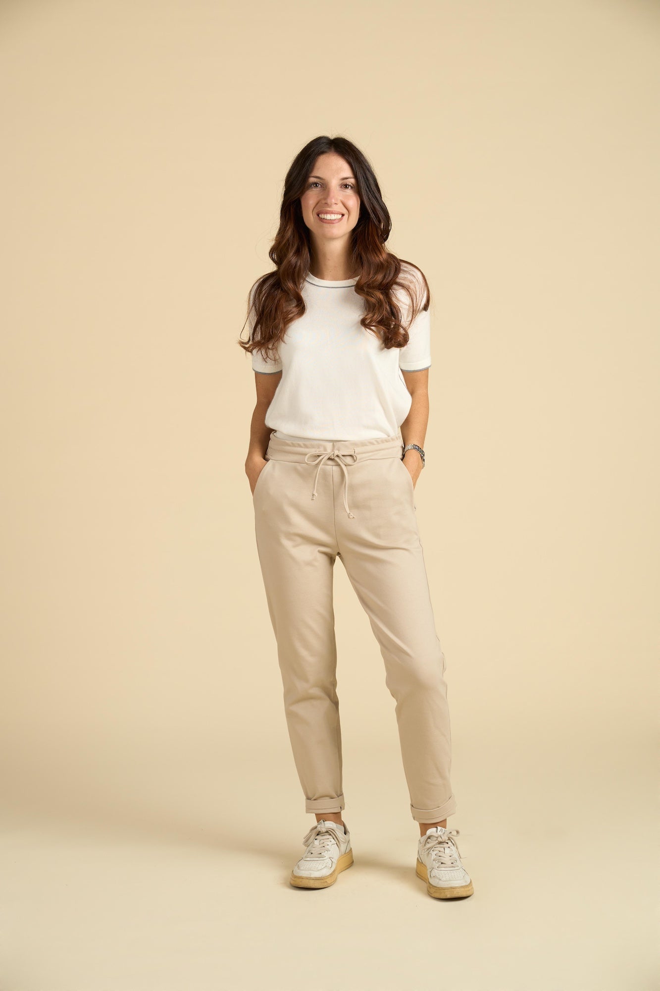 Pantalone Tinta Unita Comfort-Fit - Modello Jogger-Chic