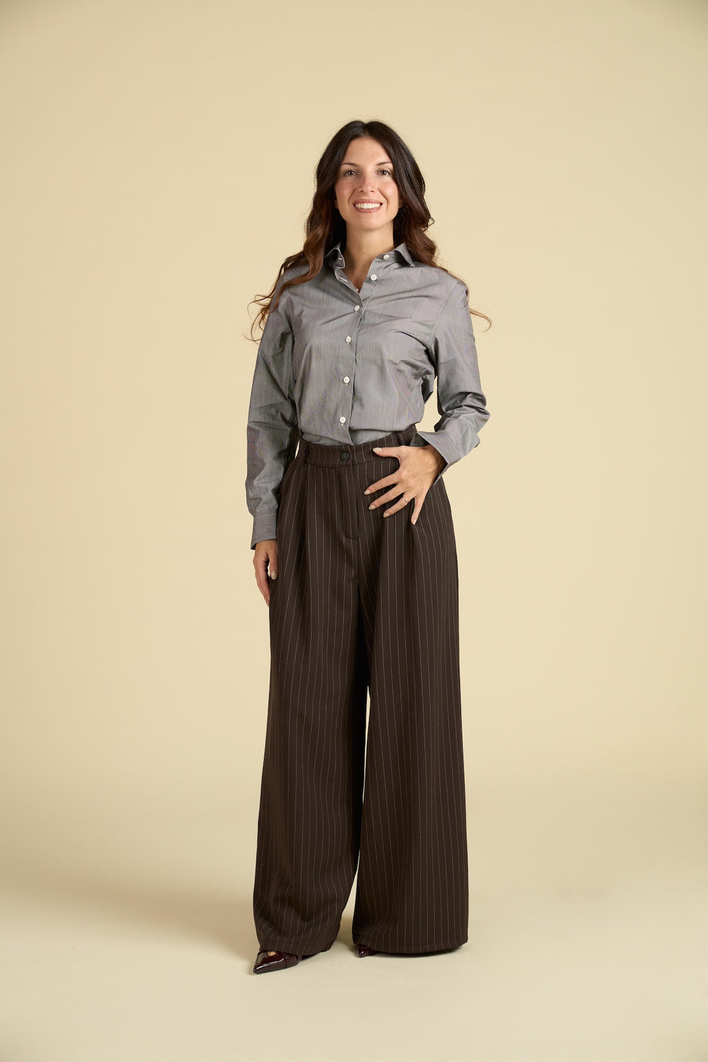 Pantalone Gessato Lungo e Largo - Modello Power Dressing