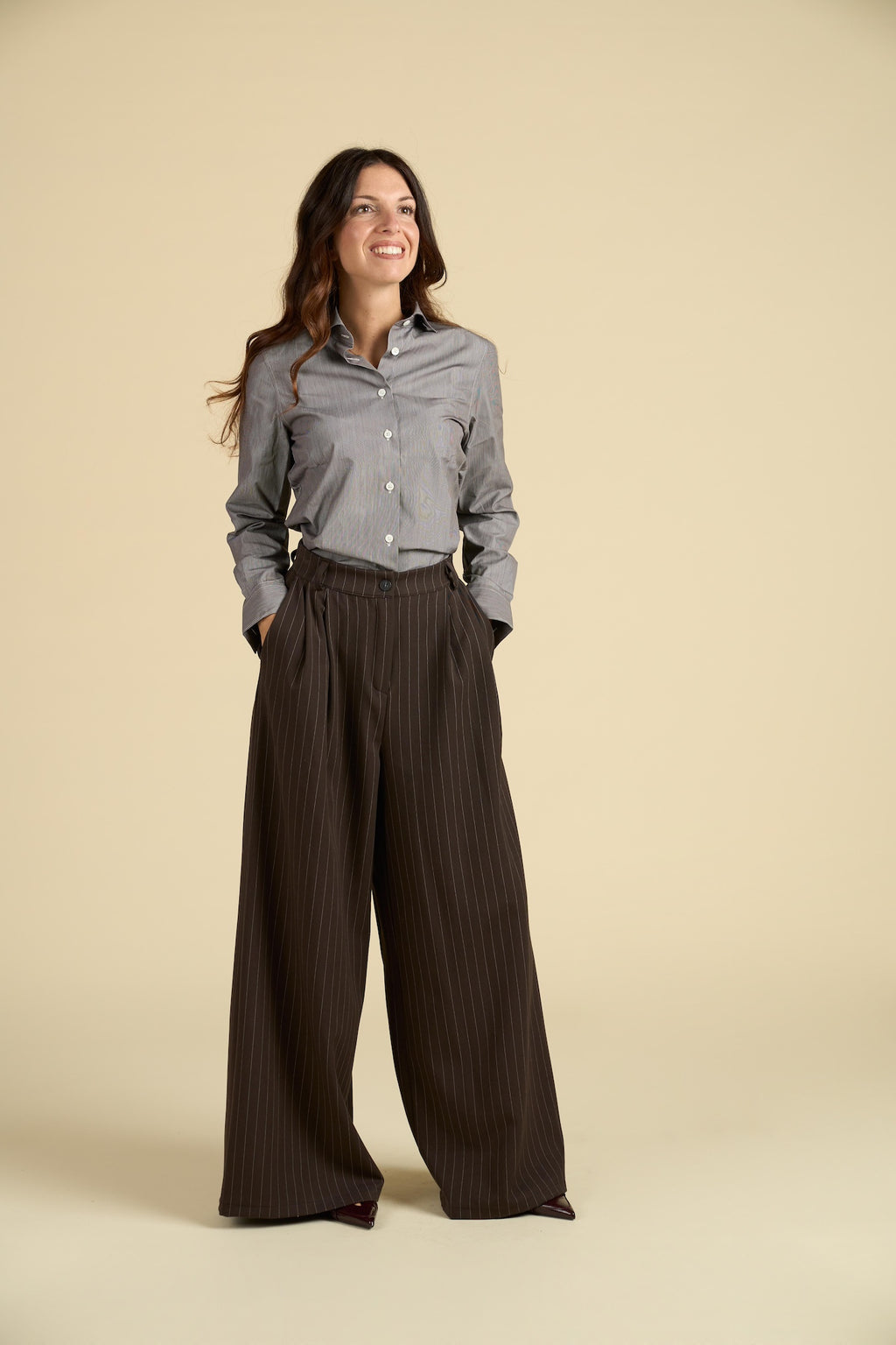 Camicia Classica Slim-Fit a Righe Finissime - Modello Essential Office