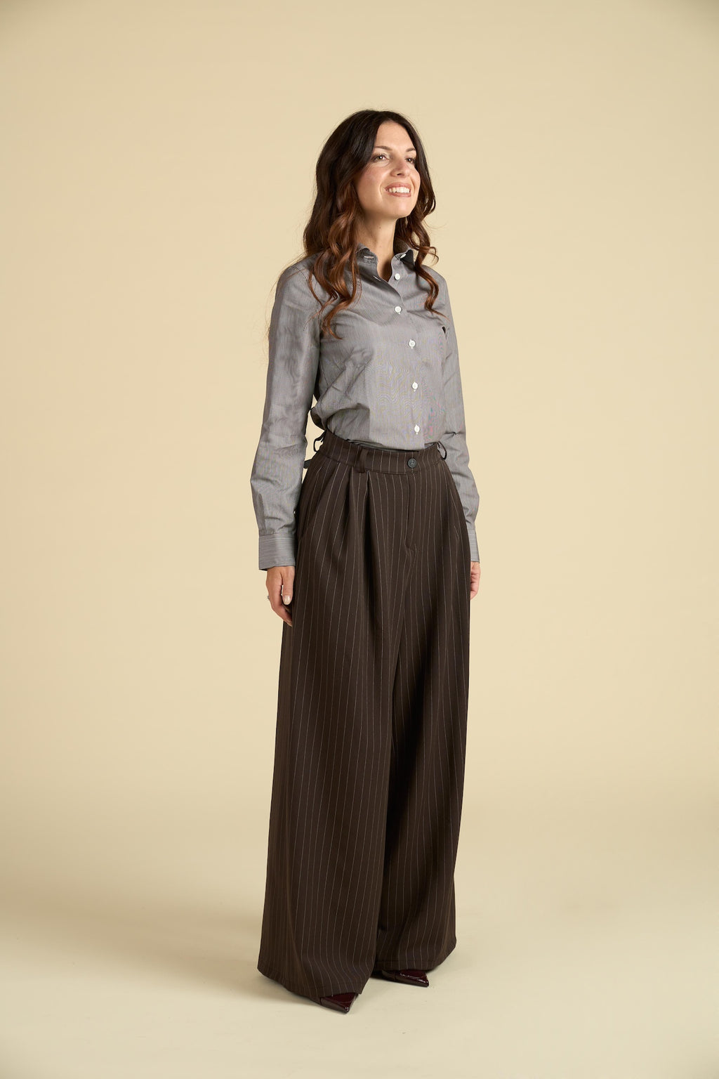 Pantalone Gessato Lungo e Largo - Modello Power Dressing