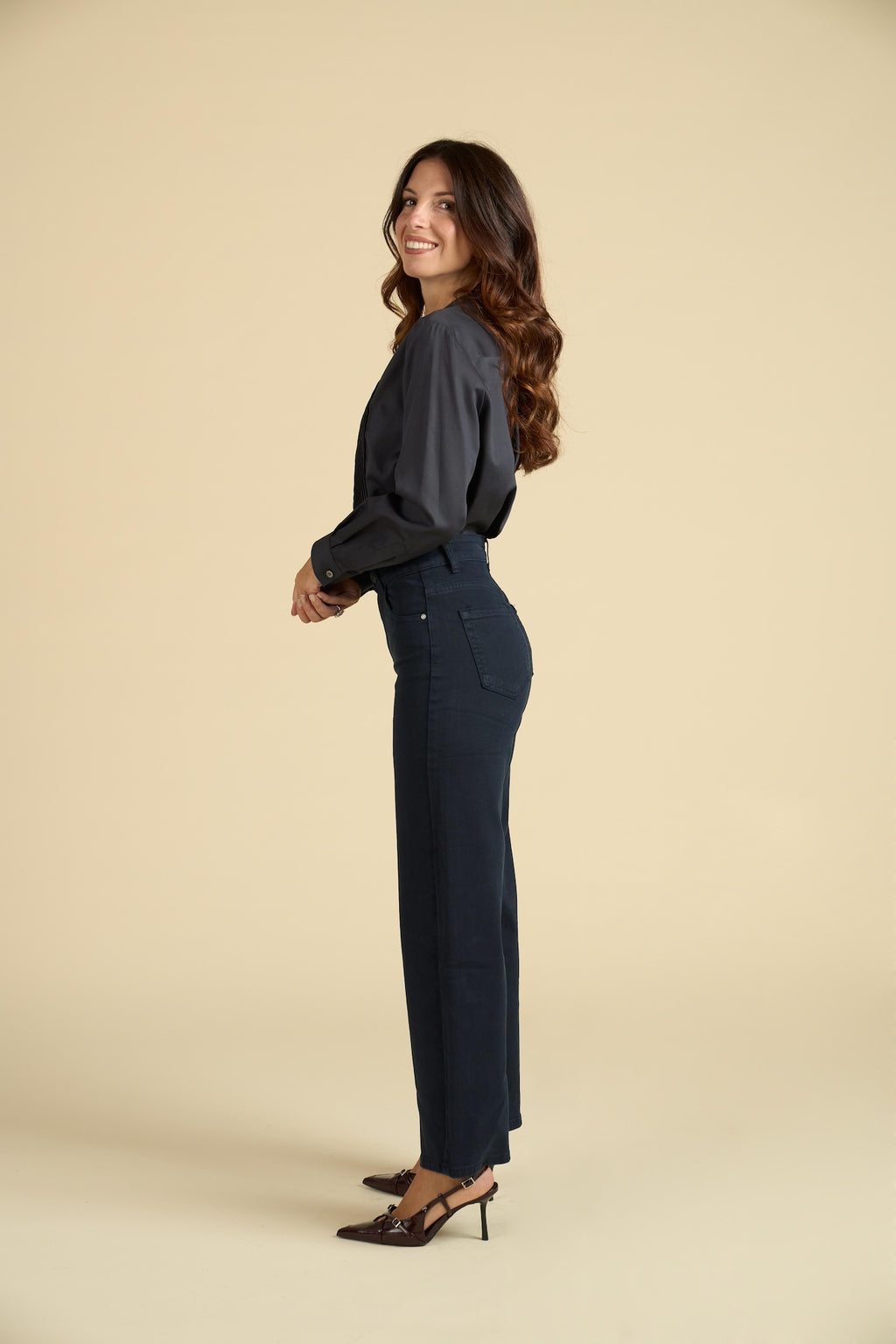 Jeans Wide Leg a Vita Alta - Modello "Power Fit"