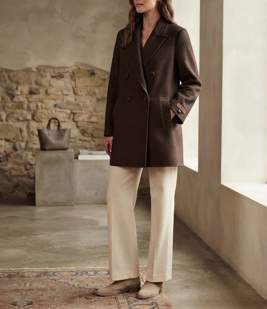 Cappotto doppiopetto misto lana e cashmere