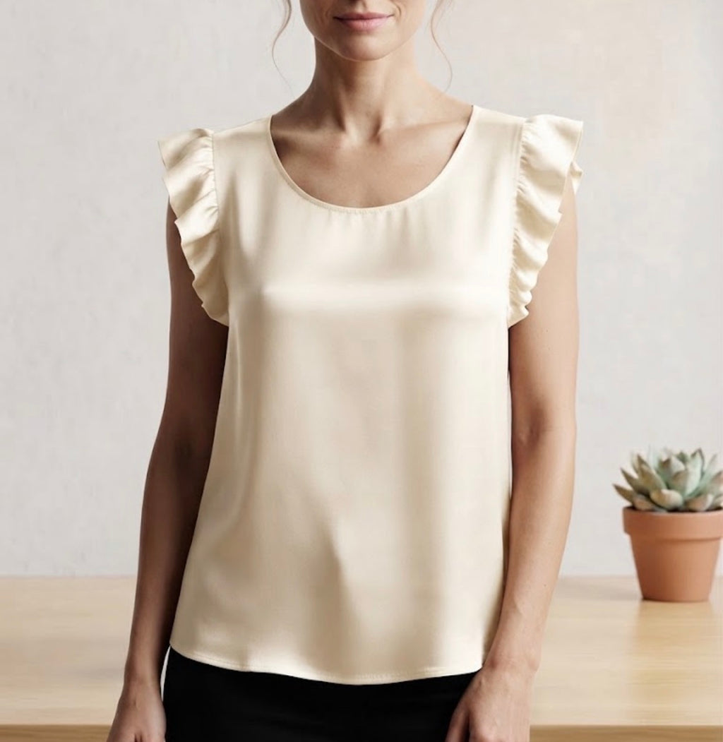 Blusa in viscosa con volants