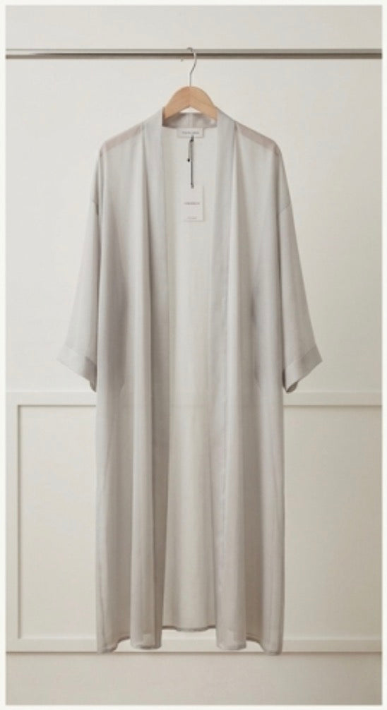 Cardigan lungo seta