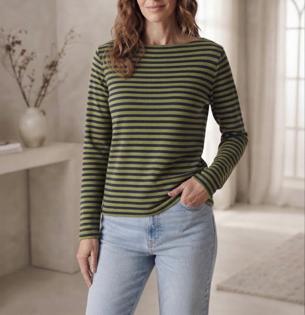 Maglia a righe lana & cashmere
