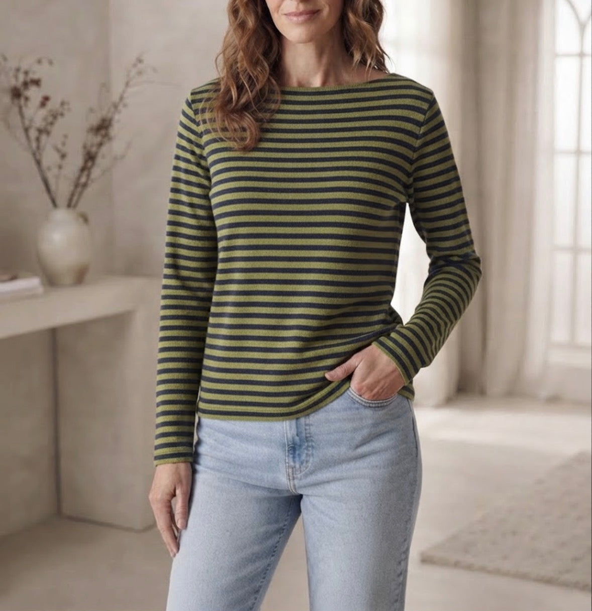 Maglia a righe lana & cashmere