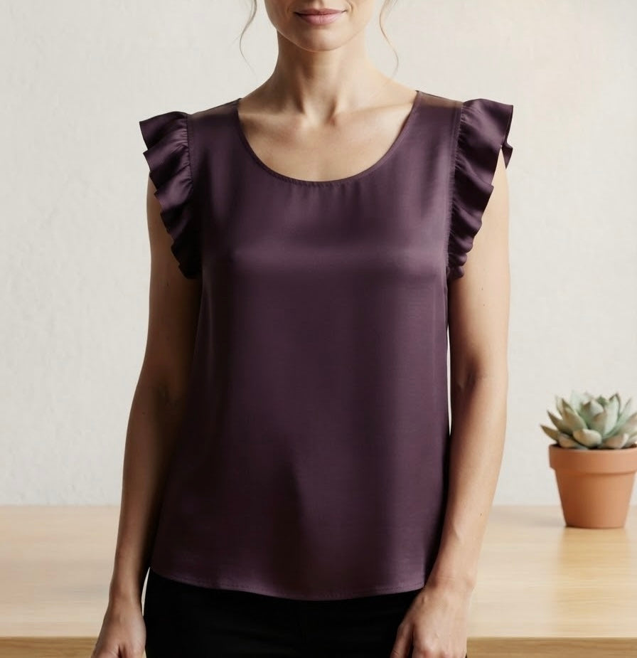 Blusa in viscosa con volants