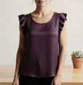 Blusa in viscosa con volants