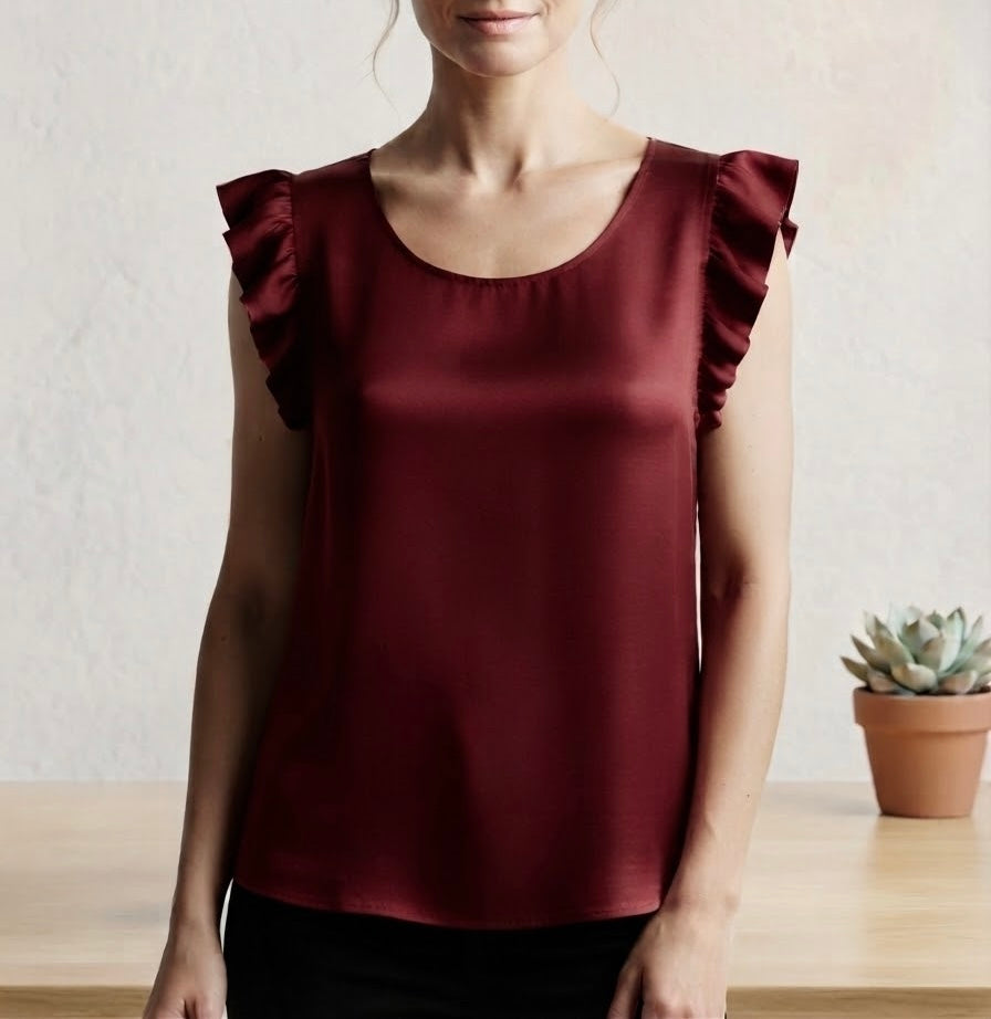 Blusa in viscosa con volants