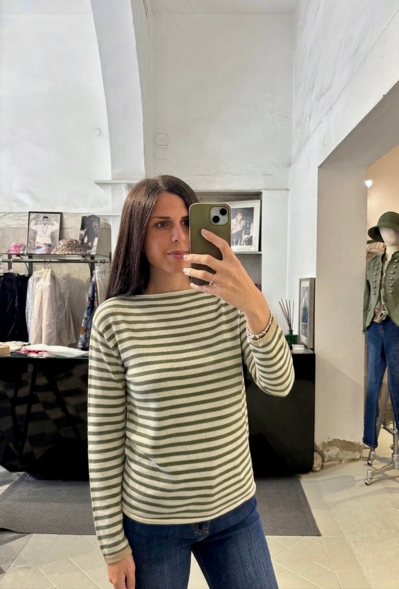Maglione a righe in cotone