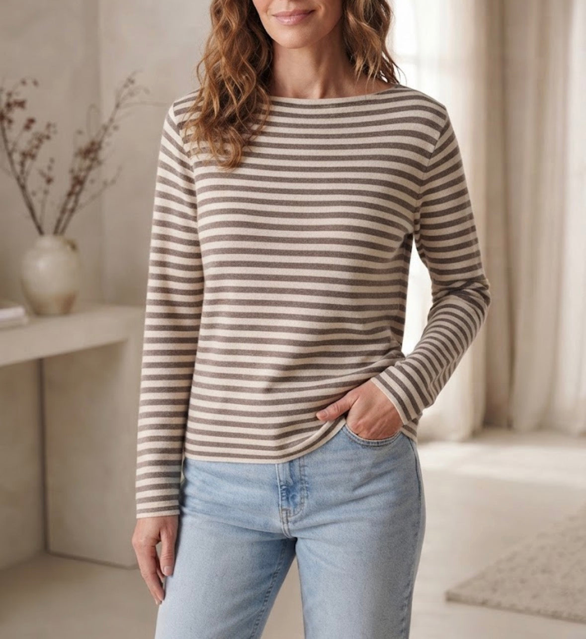 Maglia a righe lana & cashmere