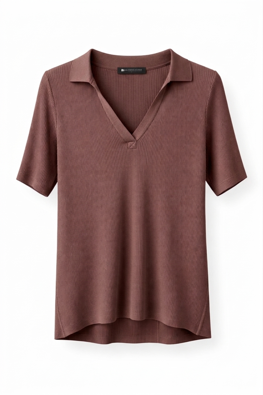 Polo knit a costine