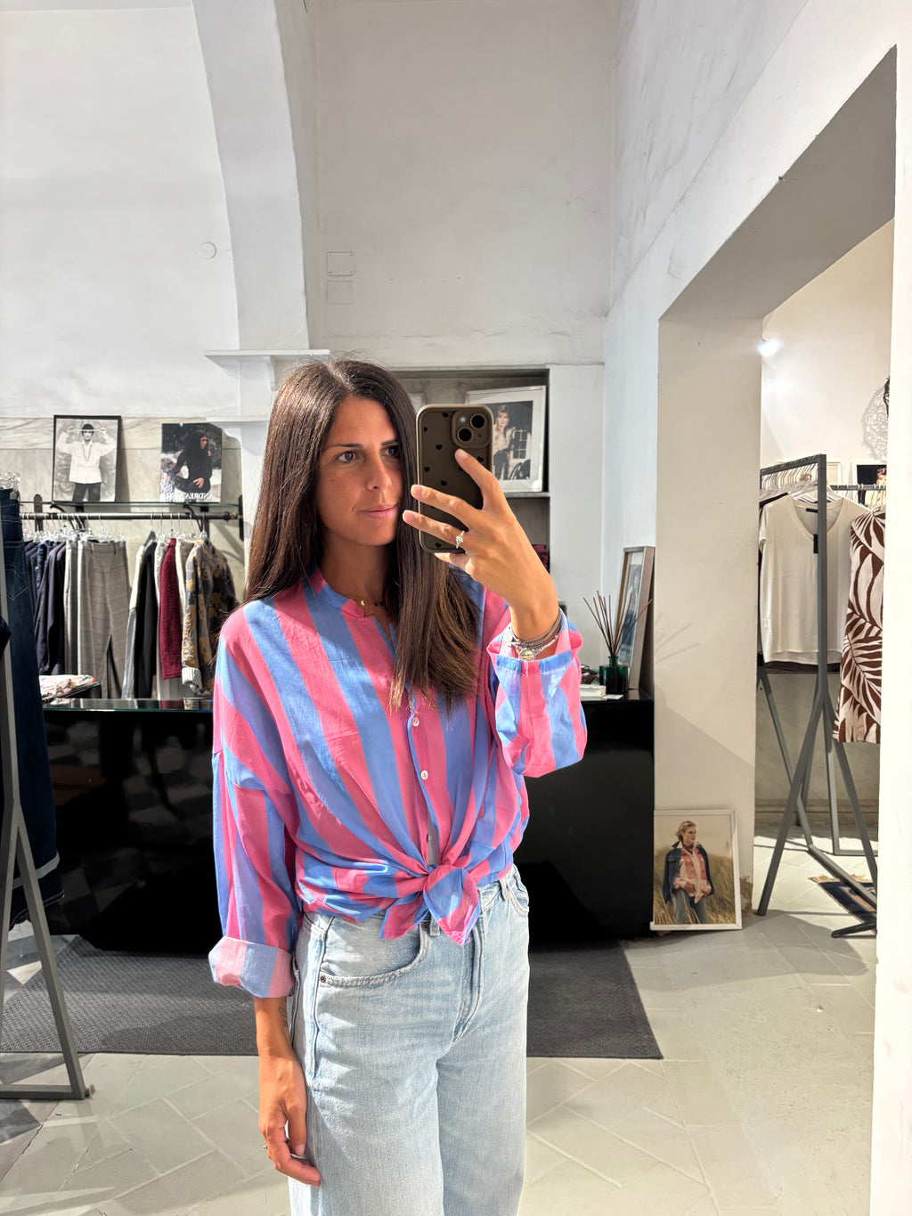 Camicia a righe in cotone