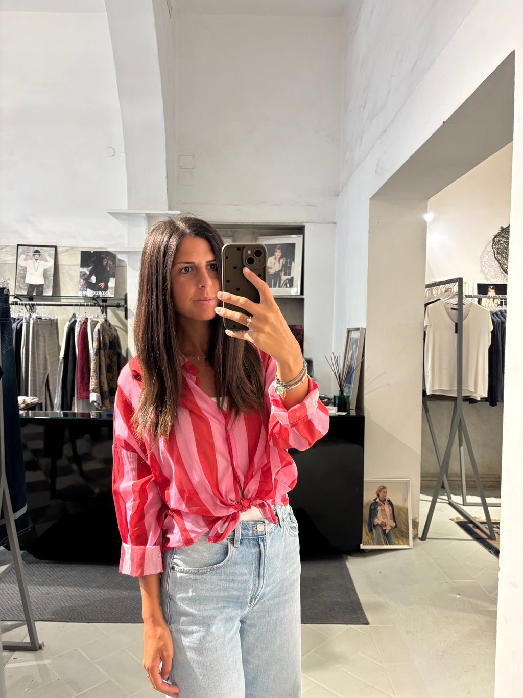 Camicia a righe in cotone