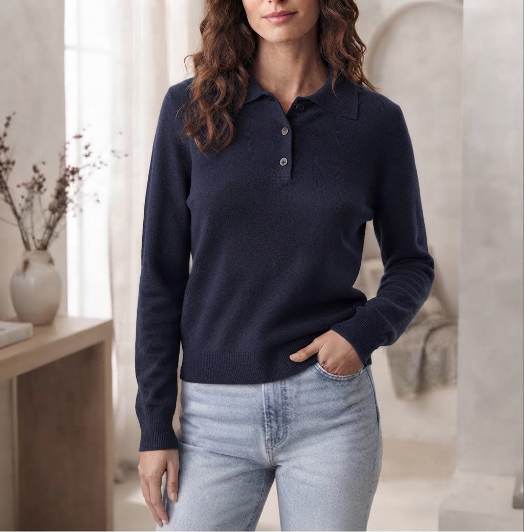 Polo in maglia con colletto e bottoni
