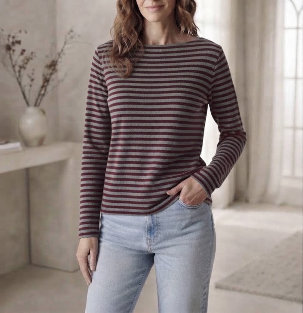 Maglia a righe lana & cashmere