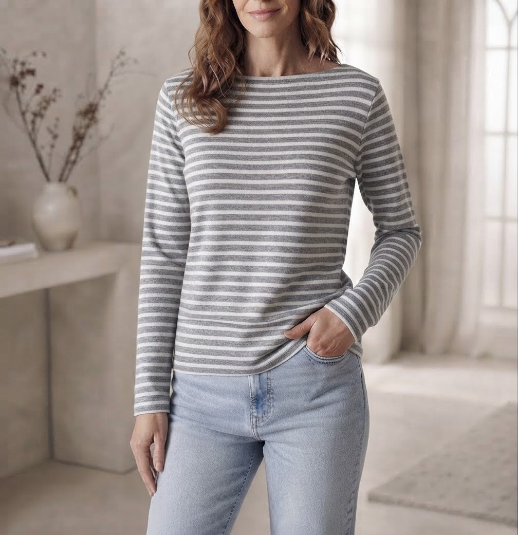 Maglia a righe lana & cashmere