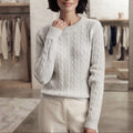 Pullover a trecce in misto lana & cashmere