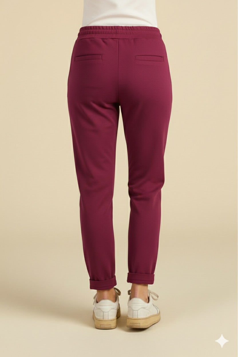 Pantalone Tinta Unita Comfort-Fit - Modello Jogger-Chic