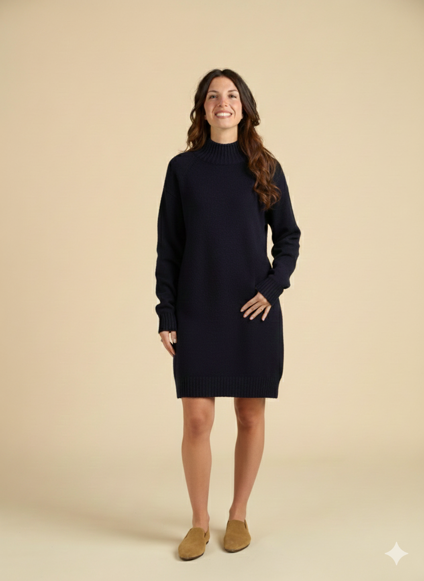 Abito in maglia blu notte