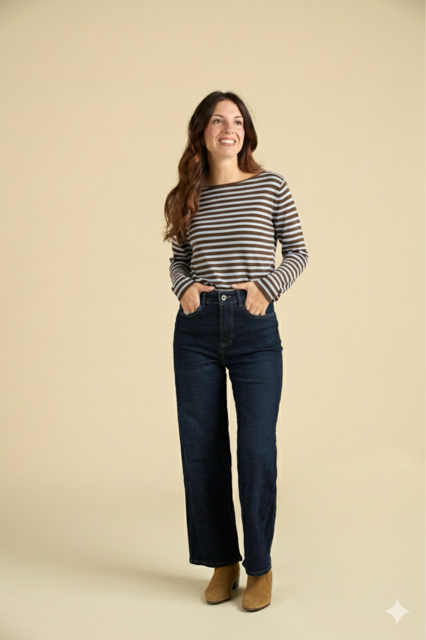 Maglia a righe lana & cashmere