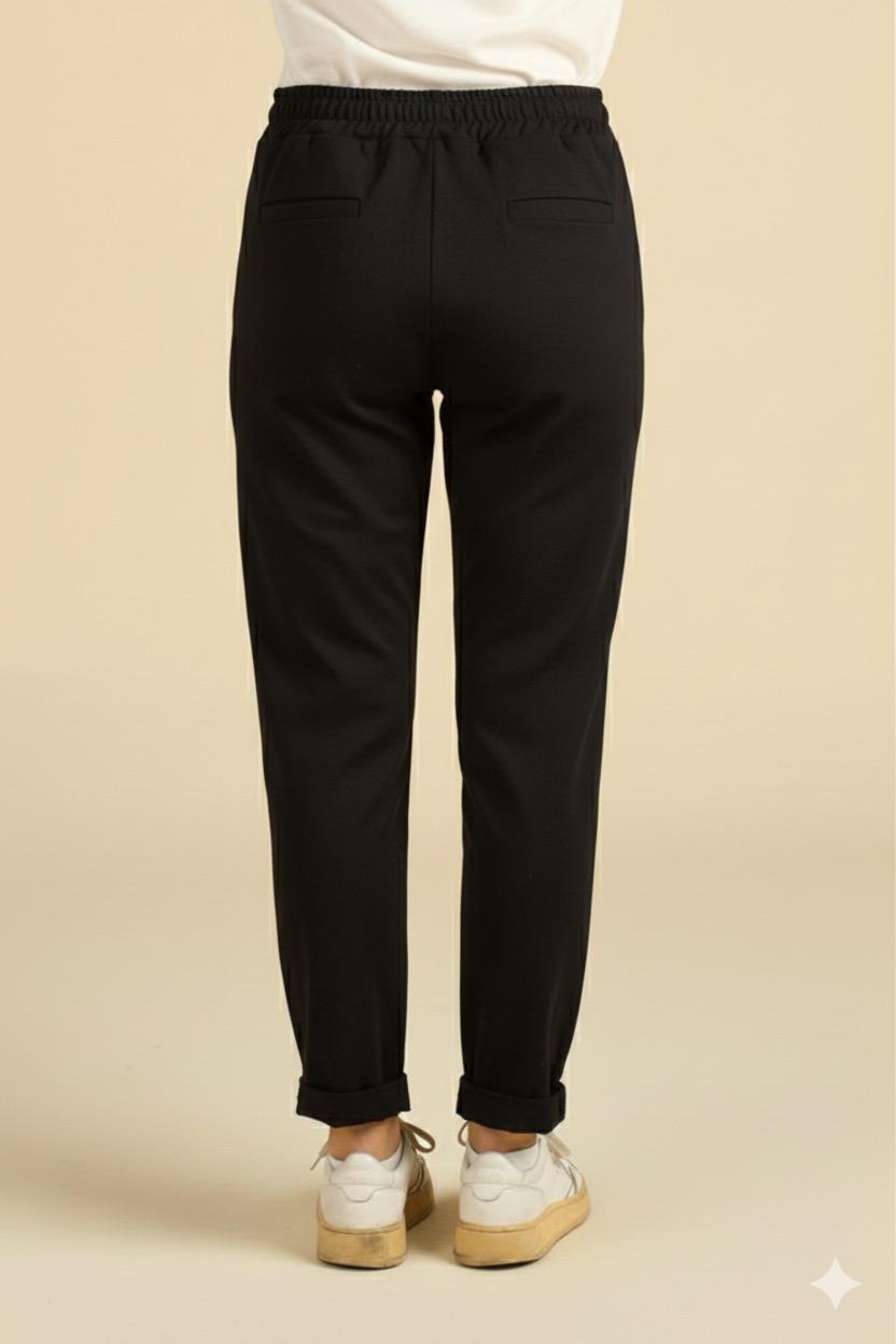 Pantalone Tinta Unita Comfort-Fit - Modello Jogger-Chic